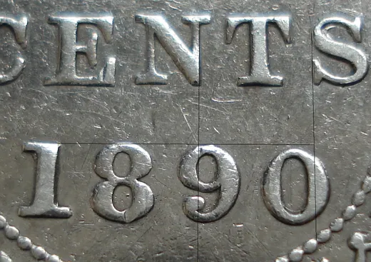Wide Date, Re-engraved 0, C & S, NF 20 Cents